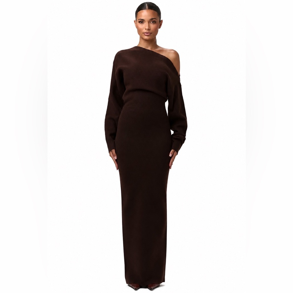 Naked Wardrobe Knit Off-Shoulder Sweater Maxi Dress - Picture 6 of 13
